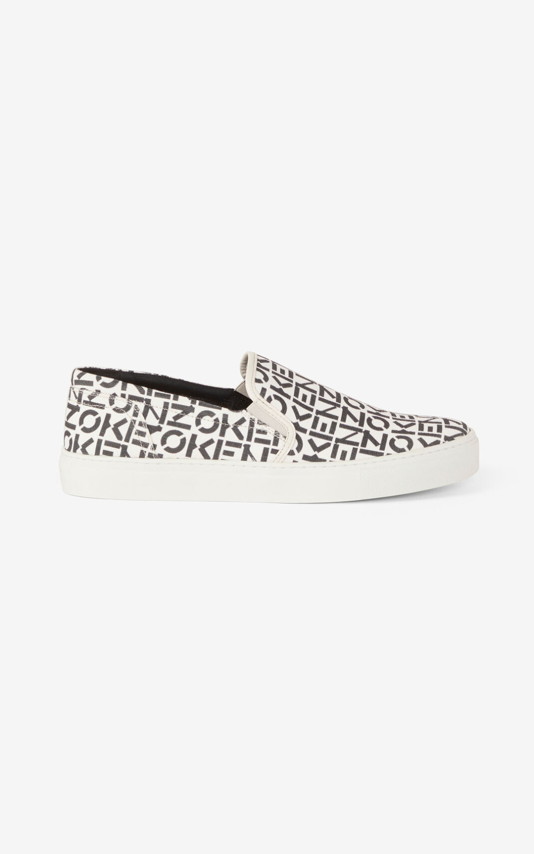 Tênis Kenzo K Skate Monogram laceless Masculino - Cinzentas | 850NZCAPT